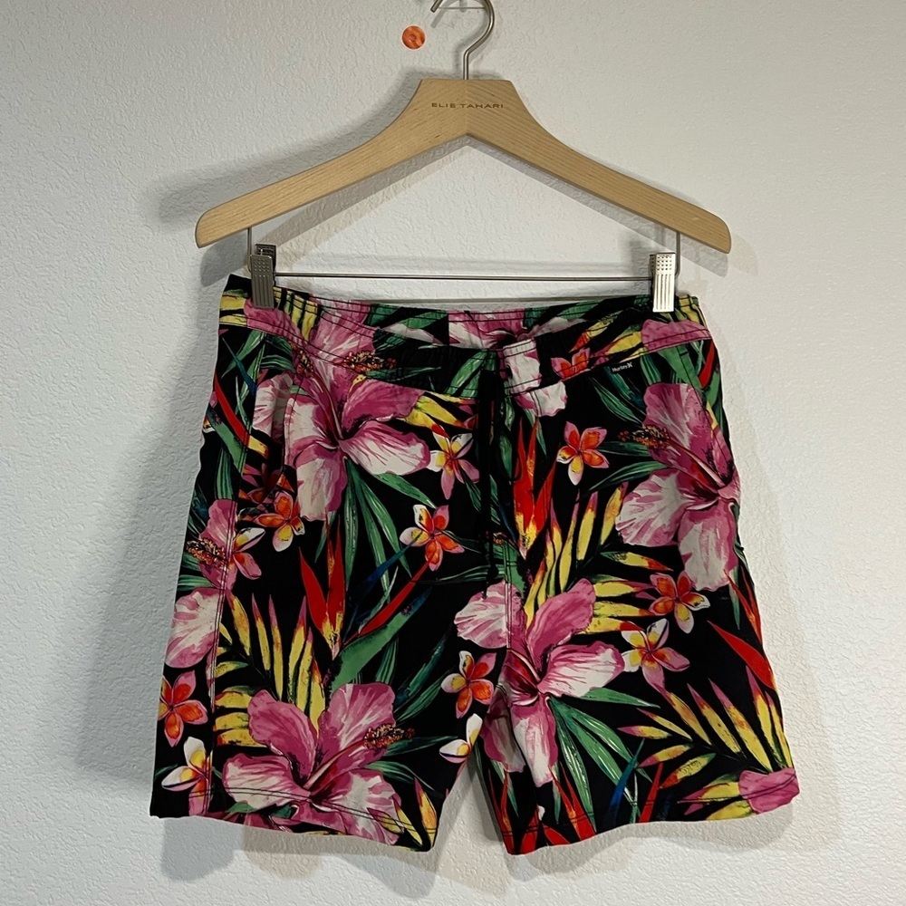 Hurley‎ - Knit Waistband Boardshorts swim shorts Black Belize Floral S